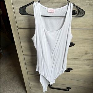 White ribbed body suit